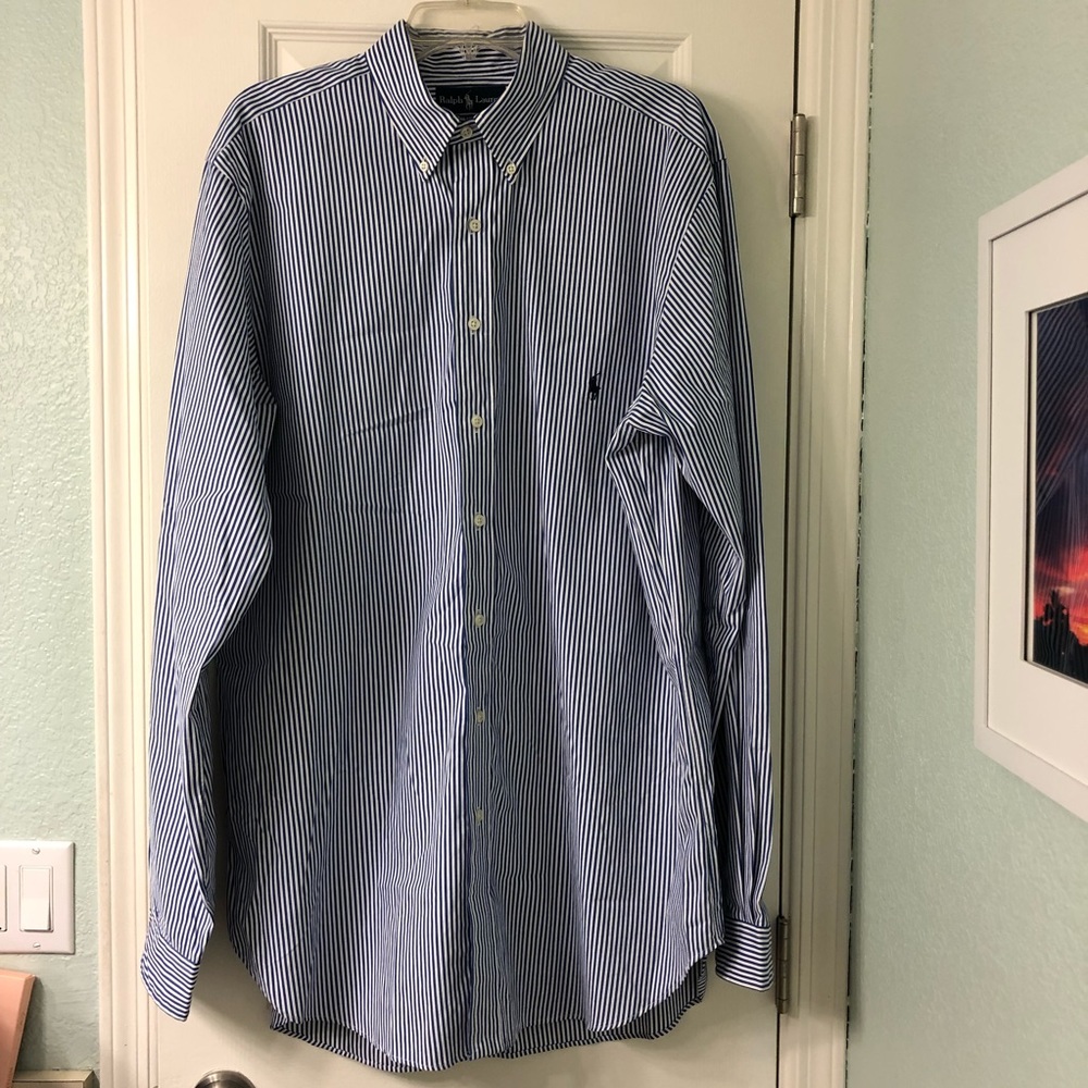 Ralph Lauren Classic Fit Navy & White Oxford